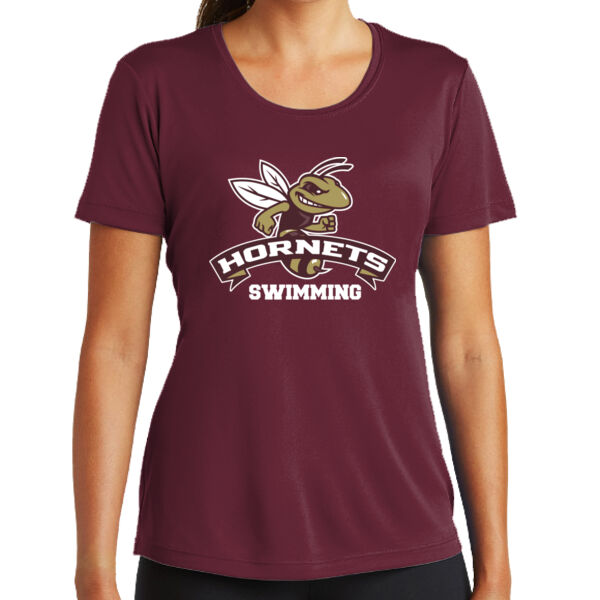 Hornets Swimming - Ladies 100% Poly T-Shirt Thumbnail