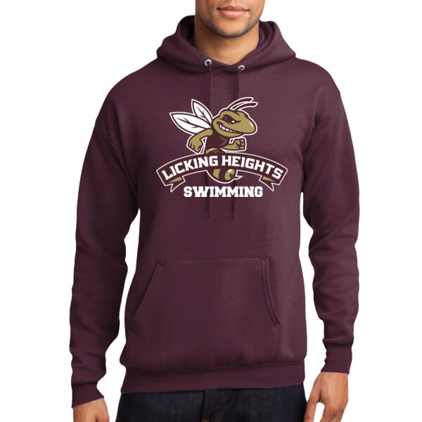 Licking Heights Swimming - Lightweight Core Fleece Pullover Hooded Sweatshirt Thumbnail