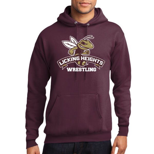 Licking Heights Wrestling - Lightweight Core Fleece Pullover Hooded Sweatshirt Thumbnail