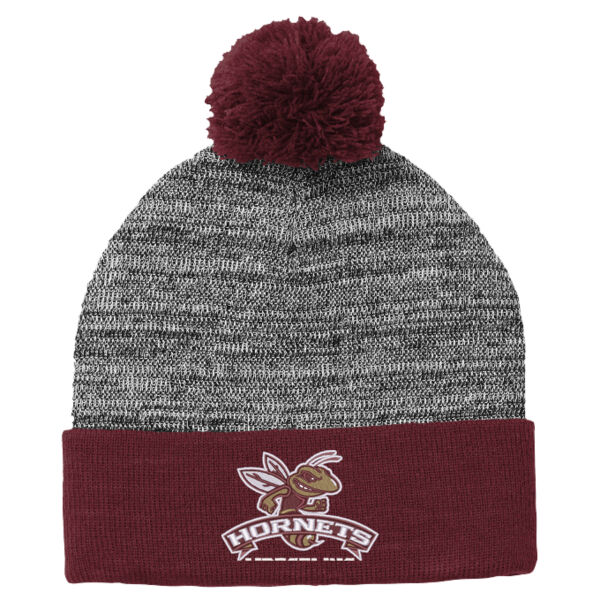 Hornets Wrestling - Heather Pom Pom Beanie Thumbnail