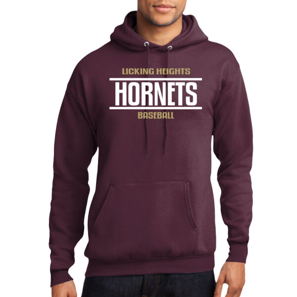 LH Hornets Baseball - Lightweight Core Fleece Pullover Hooded Sweatshirt Thumbnail