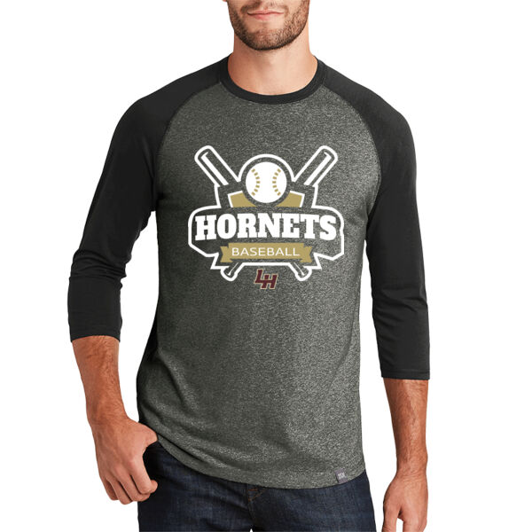 Hornets Baseball KO - Heritage Blend 3/4 Sleeve Baseball Raglan Tee Thumbnail