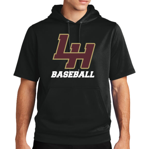 LH Baseball - Sport Wick ® Fleece Short Sleeve Hooded Pullover Thumbnail