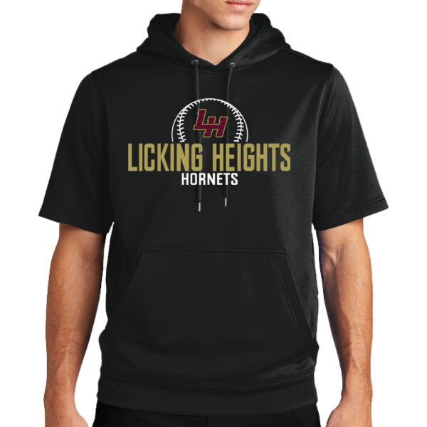 Heights Baseball - Sport Wick ® Fleece Short Sleeve Hooded Pullover Thumbnail