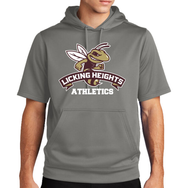 LH - Sport Wick ® Fleece Short Sleeve Hooded Pullover Thumbnail