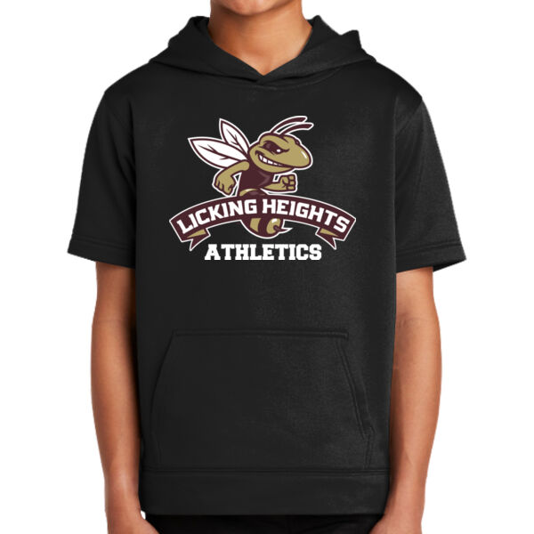 LH - Youth Sport Wick ® Fleece Short Sleeve Hooded Pullover Thumbnail